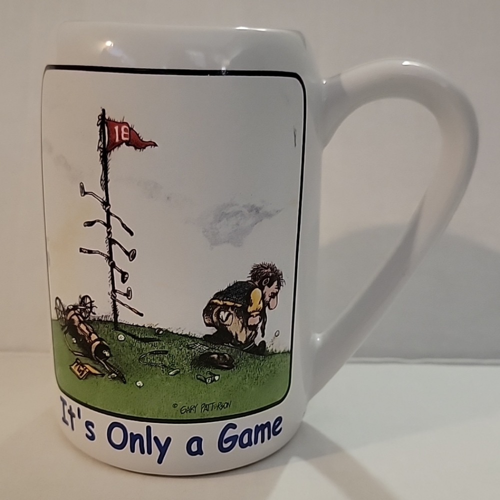 Vintage Gary Patterson Mug Golf Print "It's Only A Game"